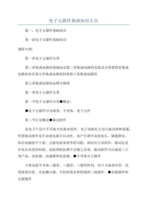 电子元器件基础知识大全