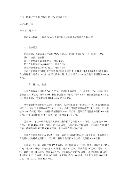 2014辽宁经济报告