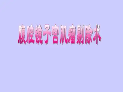 腹腔镜子宫瘤剔除术-PPT文档资料