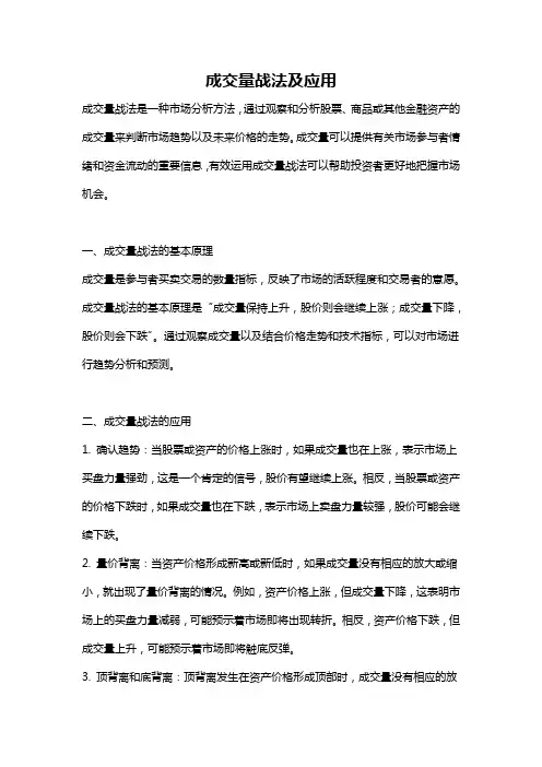 成交量战法及应用