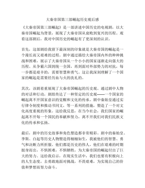 大秦帝国第三部崛起历史观后感