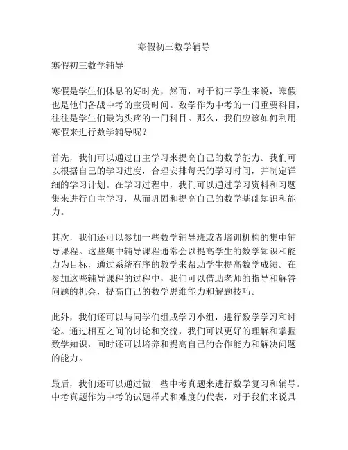 寒假初三数学辅导