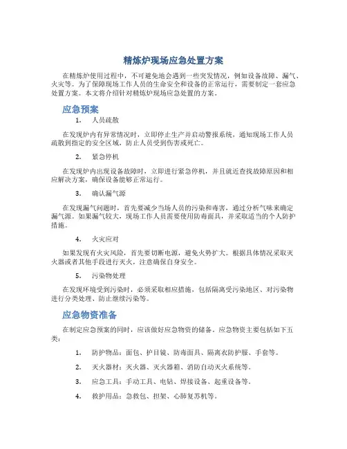 精炼炉现场应急处置方案