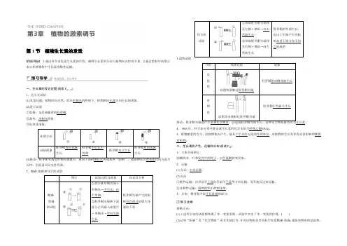 2021-2022高二生物人教版必修三学案：第3章 第1节 植物生长素的发现 