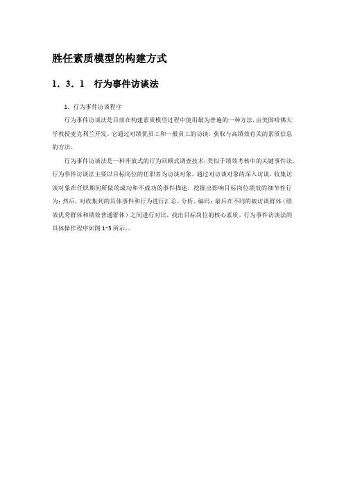 胜任素质模型的构建方式
