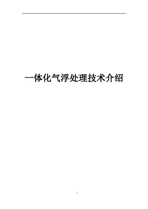 一体化气浮处理技术介绍