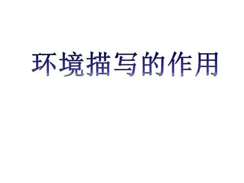 中考语文专题复习三记叙文阅读环境描写及作用课件