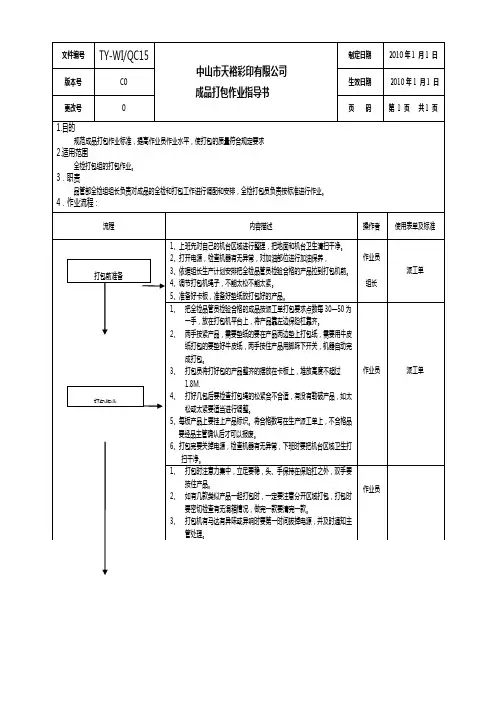 成品打包作业指导书