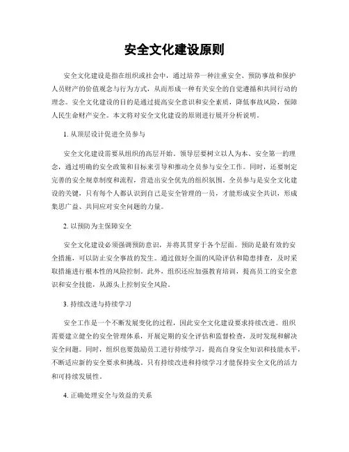 安全文化建设原则