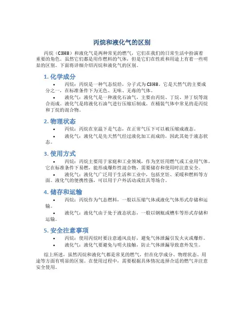 丙烷和液化气怎么区别出来