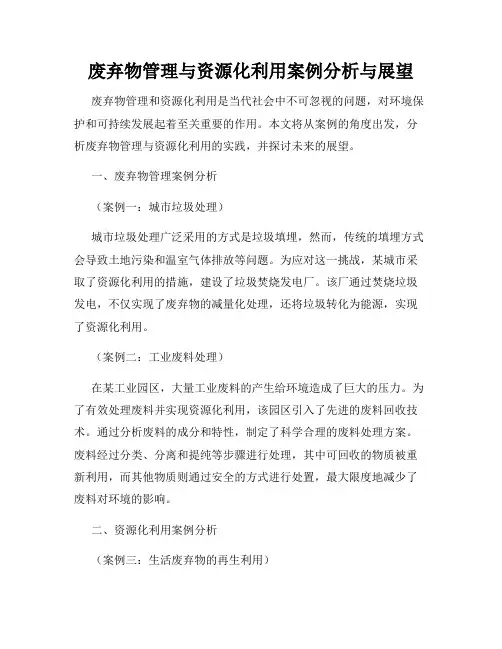 废弃物管理与资源化利用案例分析与展望