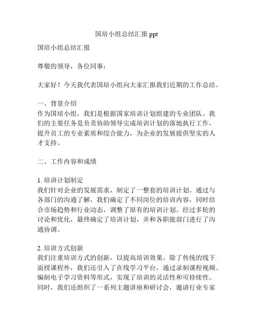 国培小组总结汇报ppt