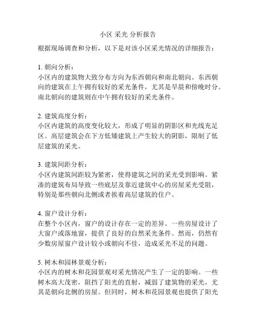 小区 采光 分析报告