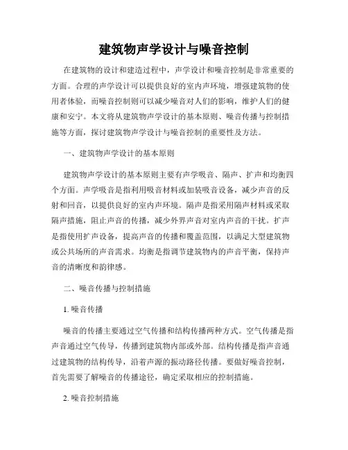 建筑物声学设计与噪音控制