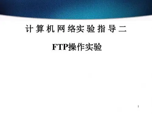 计算机网络实验指导书-FTP操作实验
