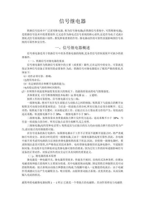 铁路信号继电器简介