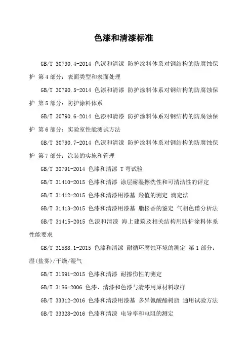 色漆和清漆标准