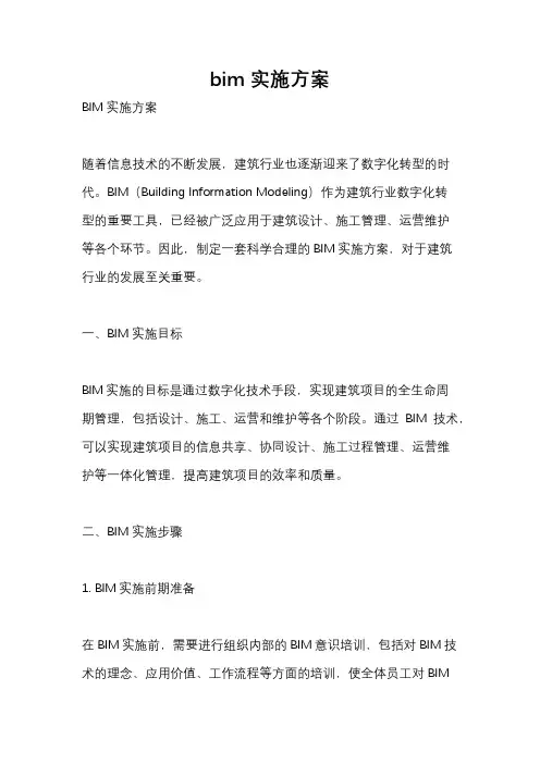 bim 实施方案