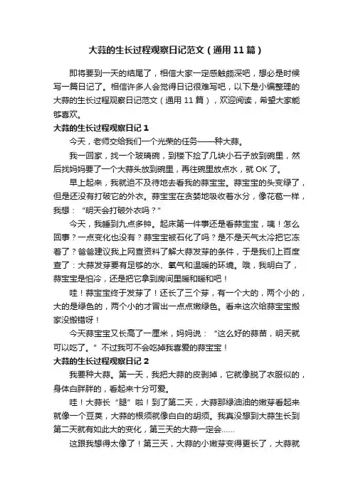 大蒜的生长过程观察日记范文（通用11篇）
