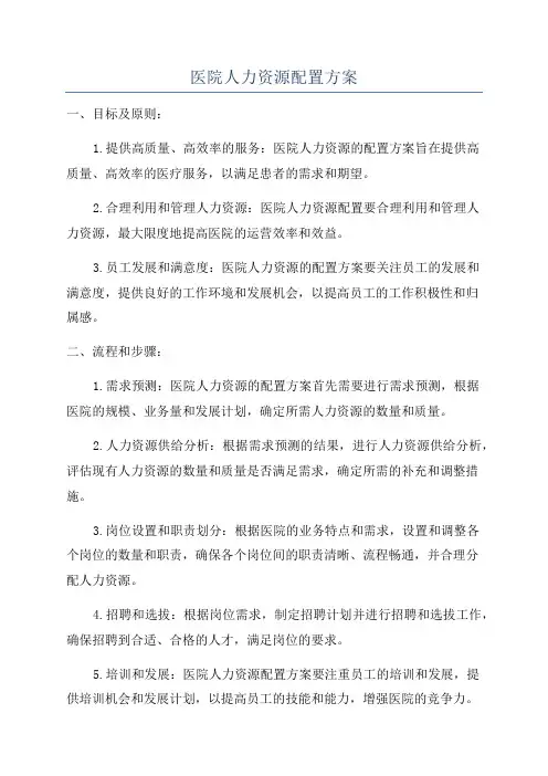 医院人力资源配置方案