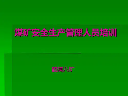 煤矿安全生产管理人员培训-PPT课件