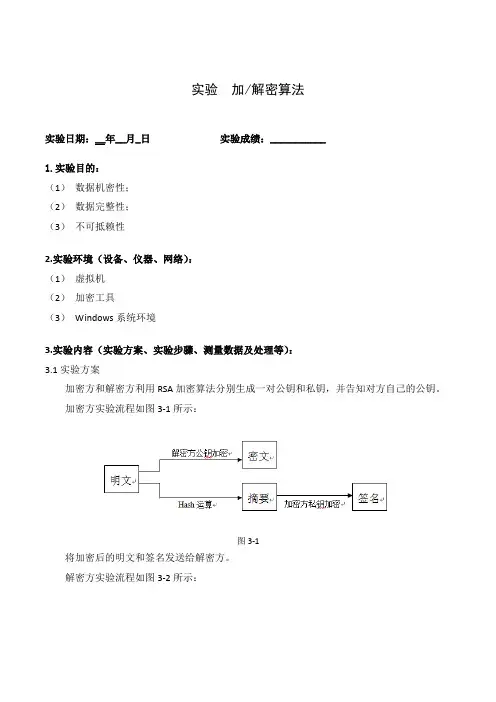 加解密算法实验报告