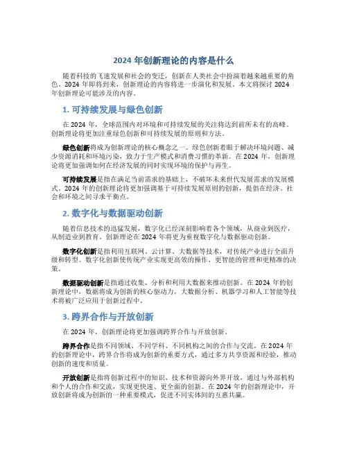 2024年创新理论的内容是什么