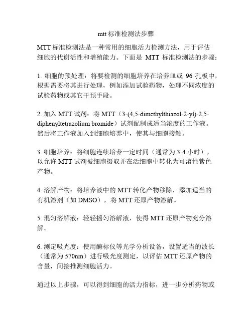 mtt标准检测法步骤
