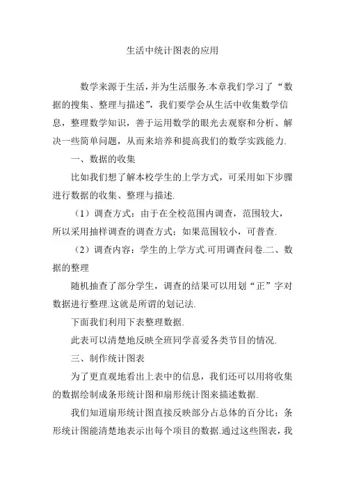 生活中统计图表的应用