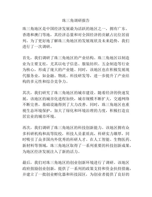 珠三角调研报告