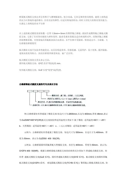 橡胶支座型号