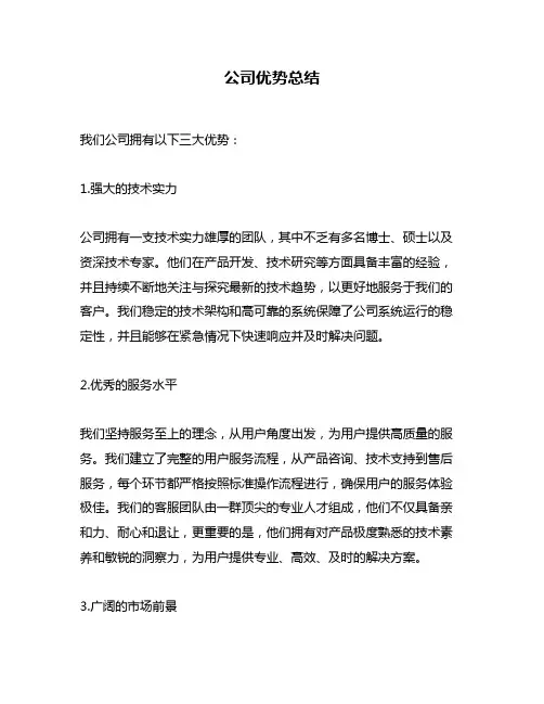 公司优势总结