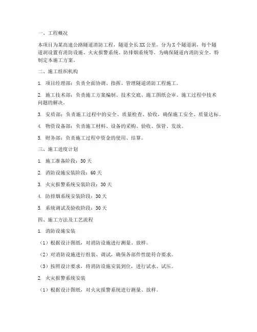 隧道消防工程施工方案