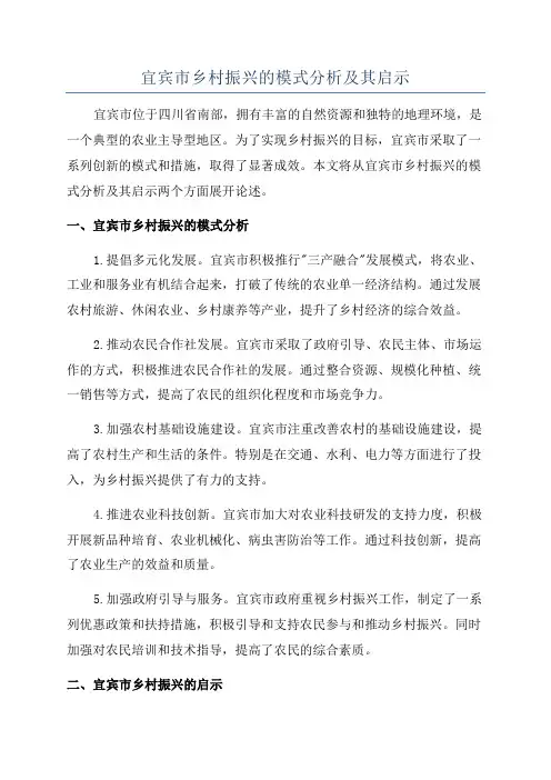 宜宾市乡村振兴的模式分析及其启示