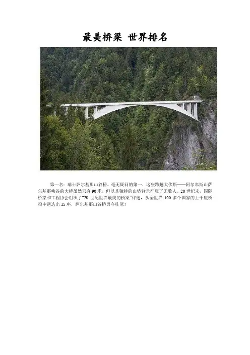 最美桥梁 世界排名