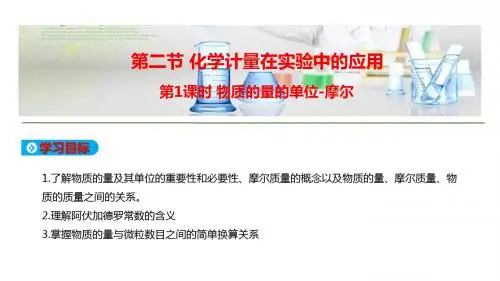 人教版高中化学必修1教学课件：第一章 从实验学化学第二节 第1课时 物质的量的单位-摩尔