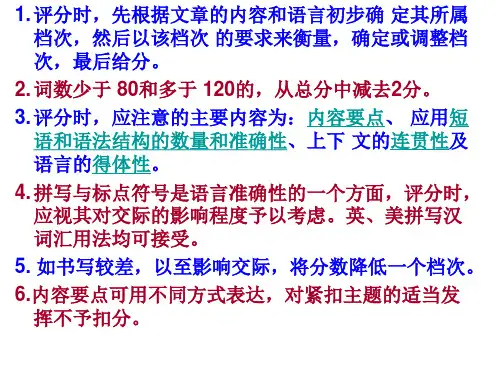 全国卷高考英语作文评分标准