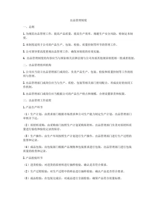 出品管理制度