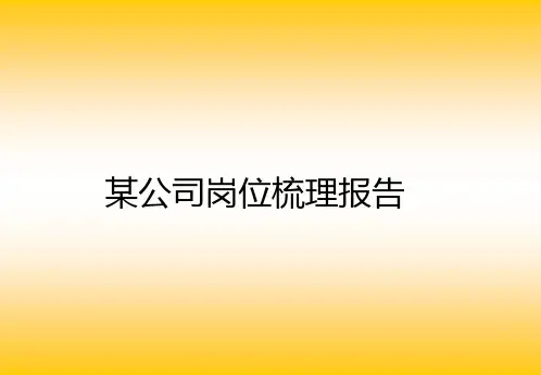 岗位梳理报告
