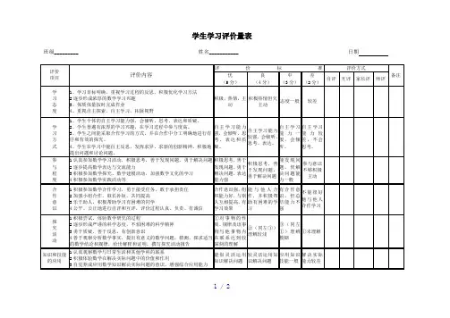 学生学习评价量表