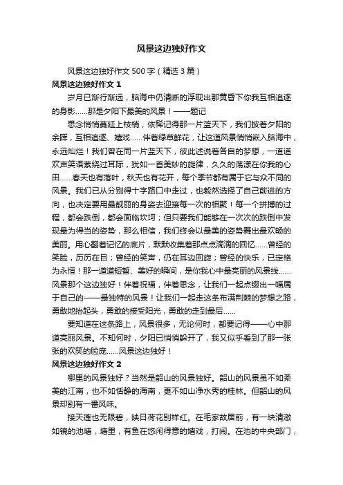 风景这边独好作文500字（精选3篇）