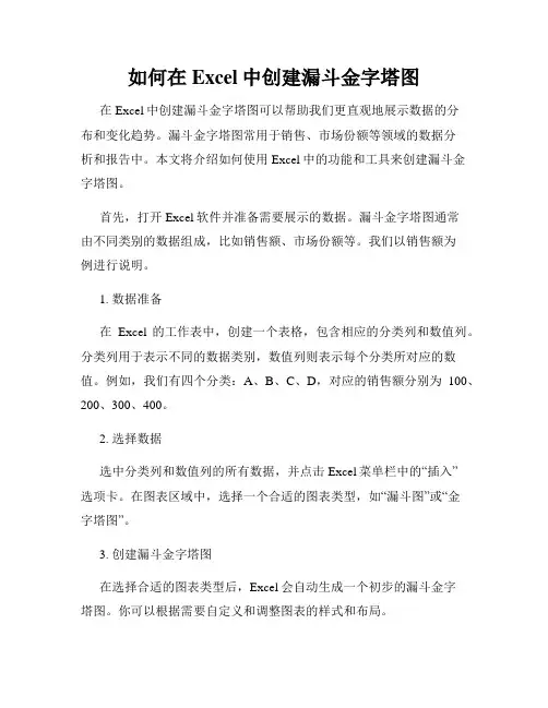 如何在Excel中创建漏斗金字塔图