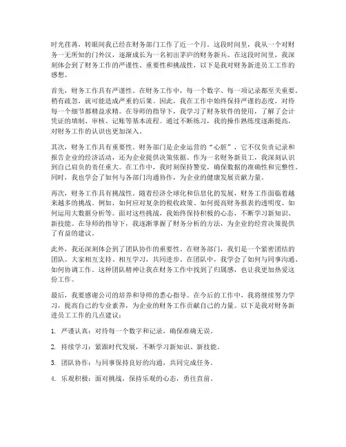 财务新进员工工作感想