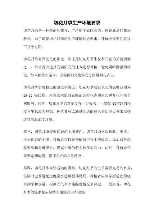 切花月季生产环境要求