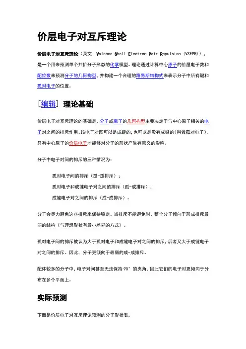 价层电子对互斥理论