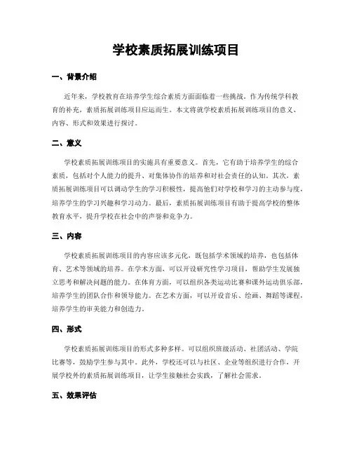 学校素质拓展训练项目