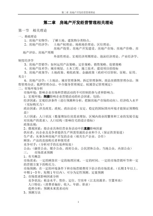 第二章  房地产开发经营管理理论