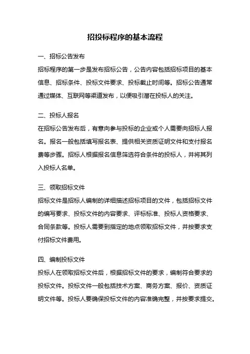 招投标程序的基本流程