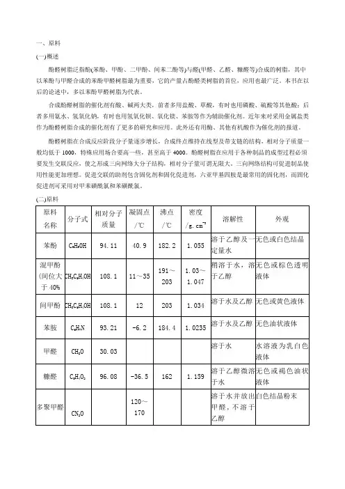 酚醛树脂性能