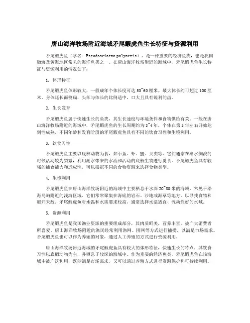 唐山海洋牧场附近海域矛尾鰕虎鱼生长特征与资源利用